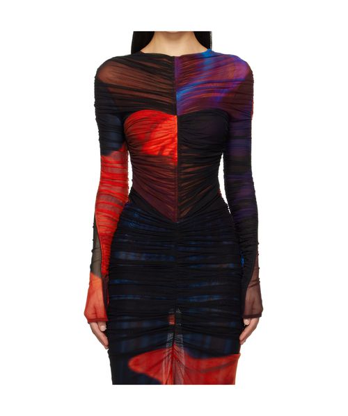 Ruched mesh bodysuit