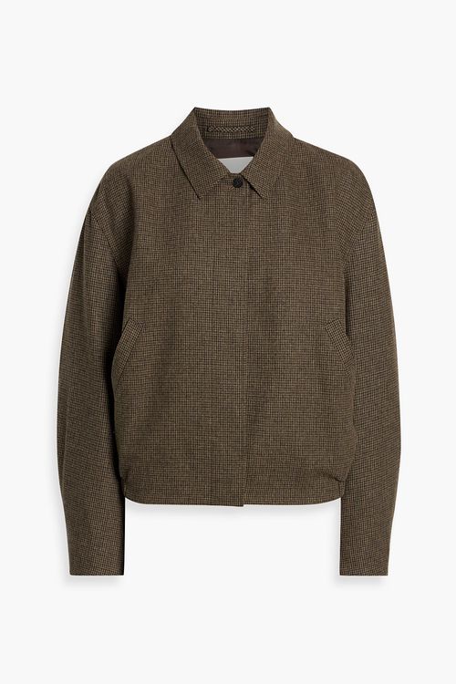 Houndstooth wool-blend jacket - Brown - FR 36