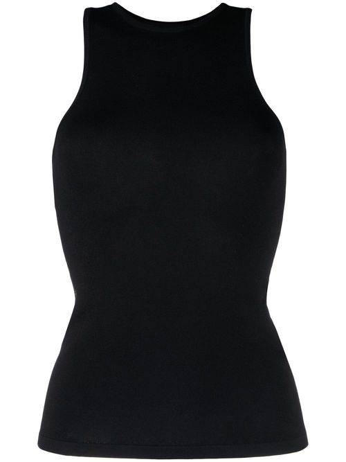Knitted sleeveless tank top - Black