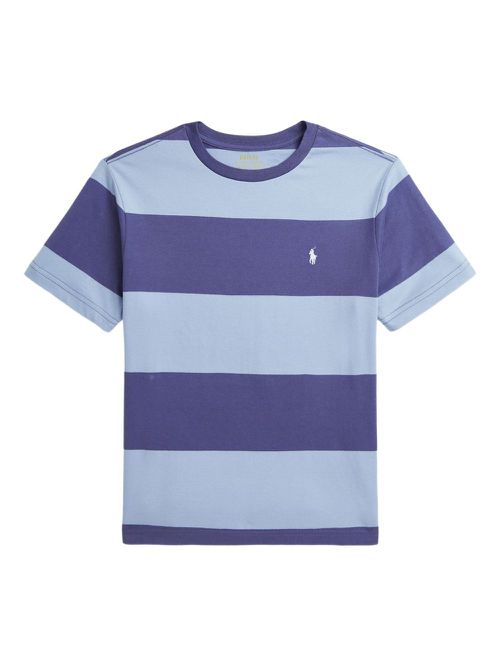 Striped cotton T-shirt - Blue