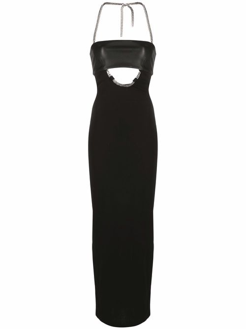 Cut-out fitted maxi dress - Black