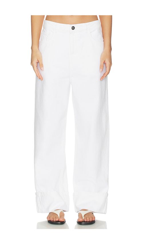Rohe Baggy Fit Turn-up Denim in White. 36. Also