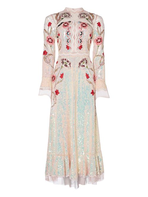 Remi sequin-embellished midi dress - Neutrals