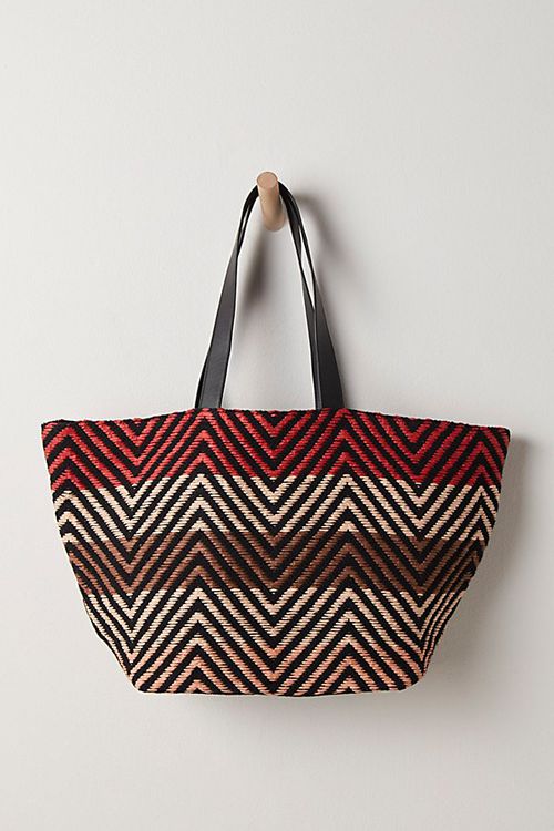 Beach Day Chevron Tote at Free People in Rust Combo