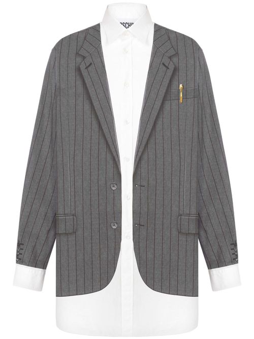 Blazer-print shirt - Grey