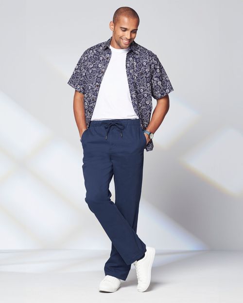 Men's Rugby Comfort Trousers in Blue, 100% Cotton