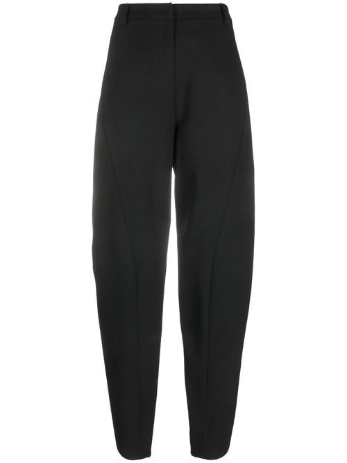 The Essential high-waist tapered trousers - Black