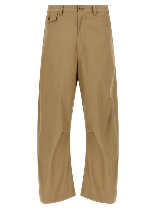 Beige Curved leg pants