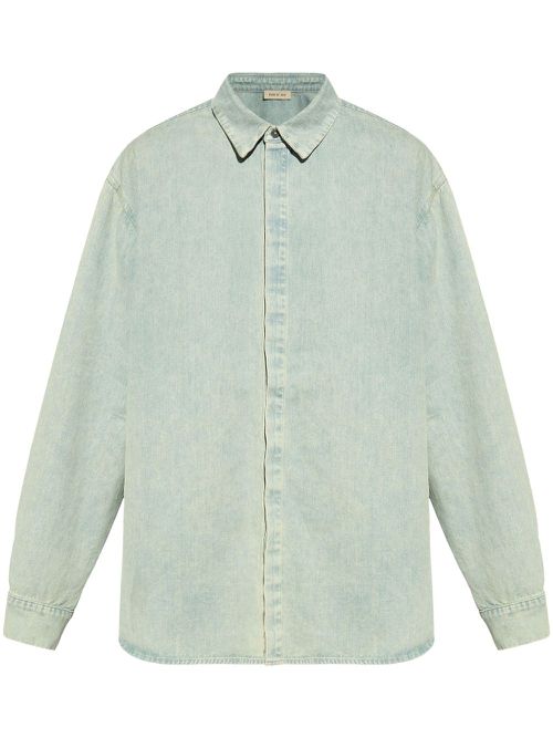 Button-up denim shirt - Green