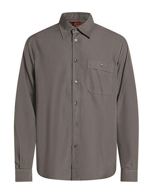 Man Shirt Taupe Size 40 Cotton