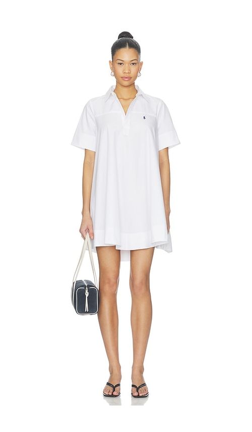 Polo Ralph Lauren Poplin Baby Doll Dress in White. 6 also