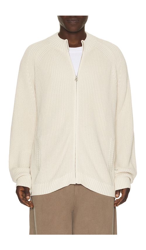 Barefoot Dreams Sunbleach Zip Up Sweater in Cream. L. Also in S, M, XL/1X