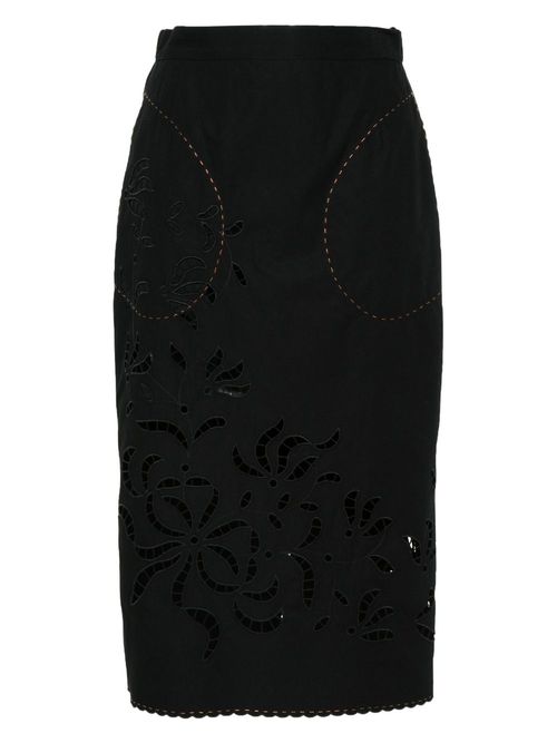 Sisi cotton midi skirt - Black
