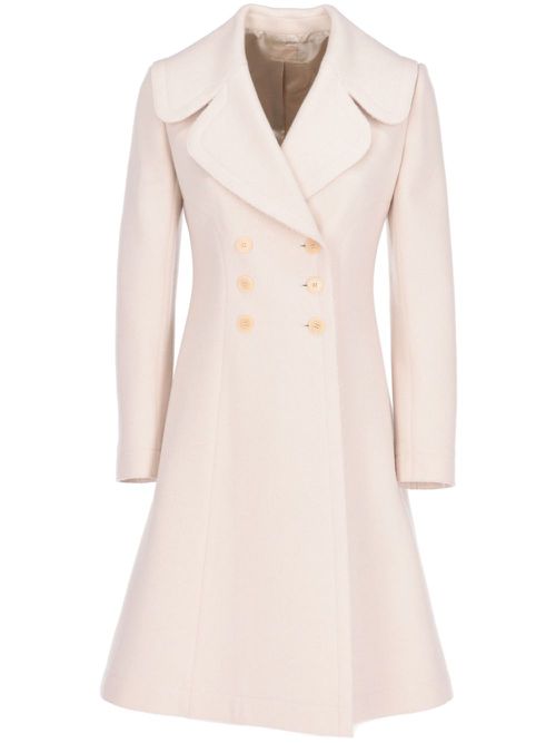 2000s double-breasted coat - White