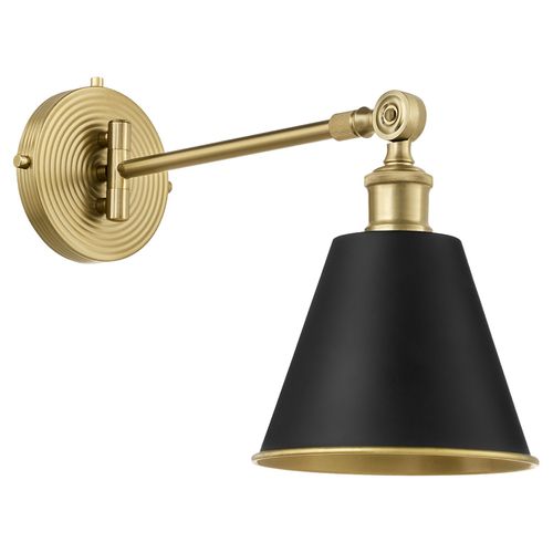 Matte Black Aged Brass Wall Mount from the Bailey Collection