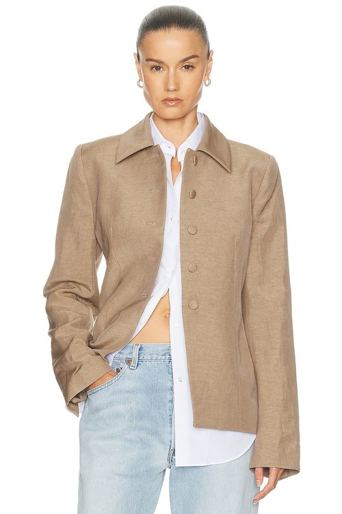 SRG Mattie Blazer in Taupe - Taupe. M also in L, S, XL