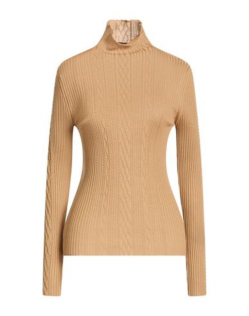 Woman Turtleneck Camel Size L Merino Wool