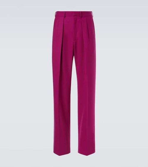 Wool twill suit pants