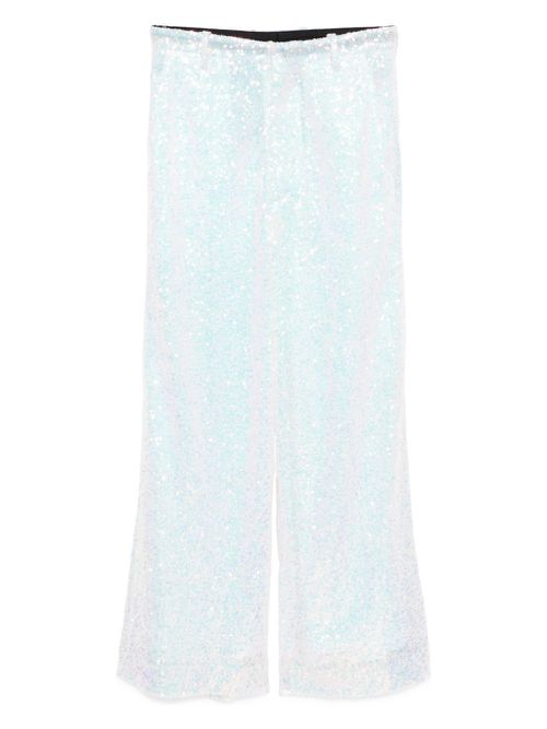 Sequinned wide-leg trousers - Neutrals