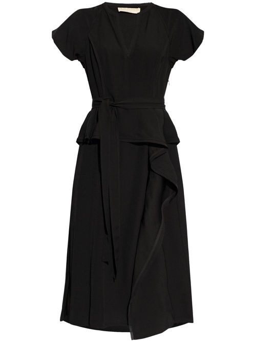 Demetria V-neck midi dress - Black