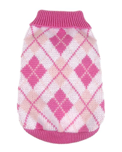 Argyle Style Ribbed Fashion Pet Sweater
