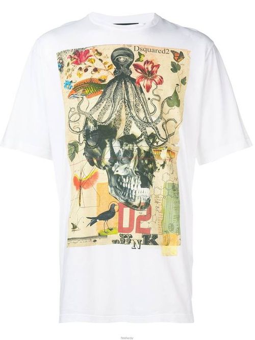DSQ2 print T-shirt - White