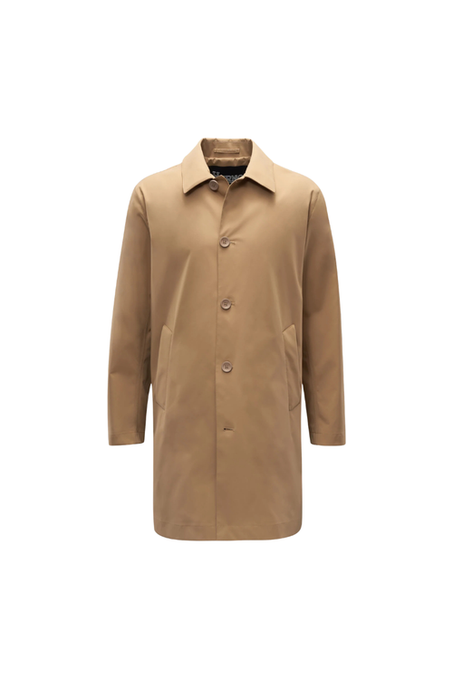 Collared Cotton Coat — Beige