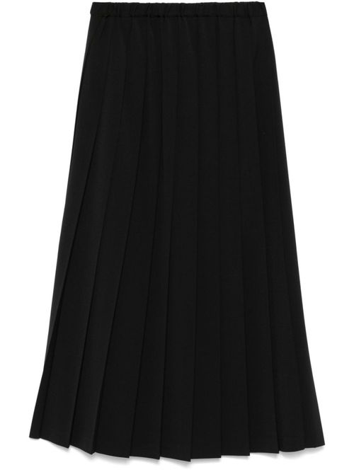 Black Pleated Midi Skirt