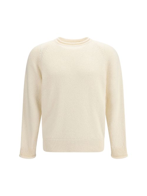 Cotton Crewneck Sweater — Beige
