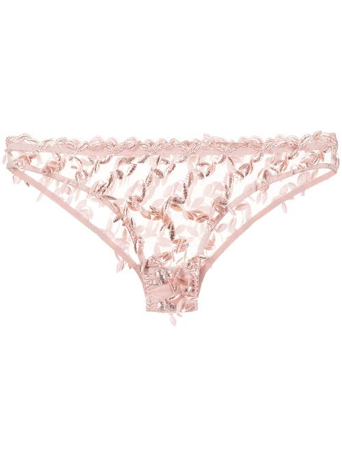 Tallulah embroidered stretch-silk knickers - Pink