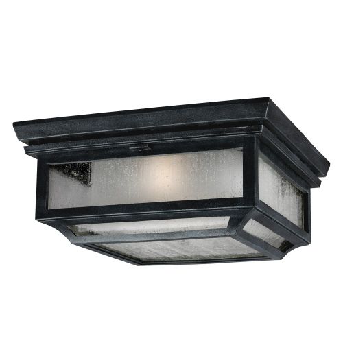 Visual Comfort Studio Shepherd 2-Light Outdoor Ceiling Light in Dark Weathered Zinc by Sean Lavin