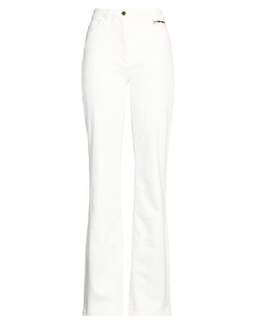 Woman Jeans Ivory Size 29 Cotton, Elastane