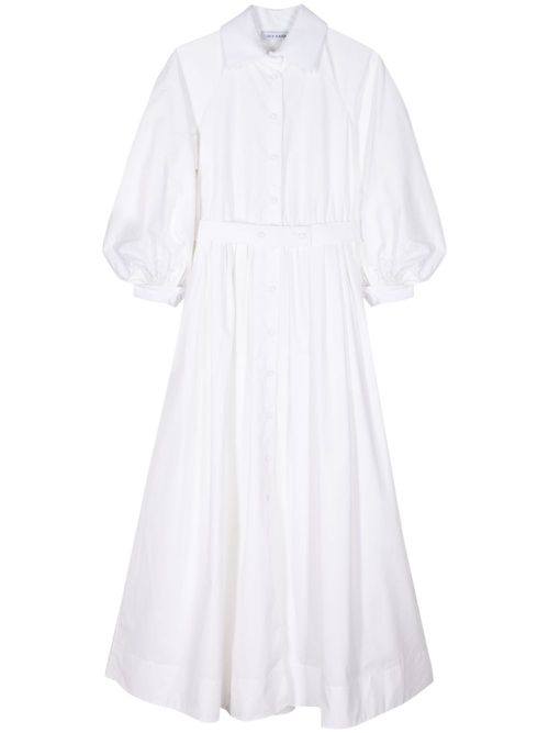 Full-skirt cotton dress - White