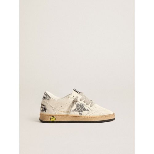 Golden Goose - Ball Star Young In Nappa With Silver Glitter Star And Heel Tab