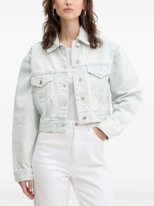 Embroidered denim jacket - Blue