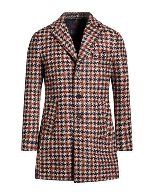 Man Coat Brown Size 40 Polyester, Acrylic, Virgin Wool, Elastane