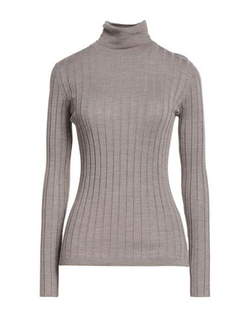 Woman Turtleneck Taupe Size 6 Merino Wool