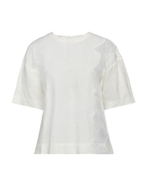 Alpha Studio Woman Top White Size 4 Linen, Viscose, Polyester