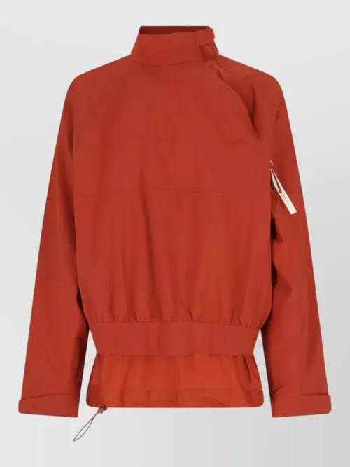 Lacoste - long sleeve high collar coat adjustable he