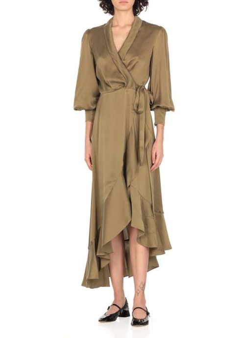 Zimmermann Asymmetric Wrap Midi Dress