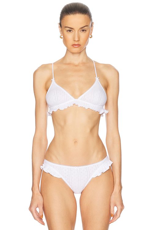 Cou Cou Intimates for FWRD The Butterfly Bralette in White - White.  XS also in L, M