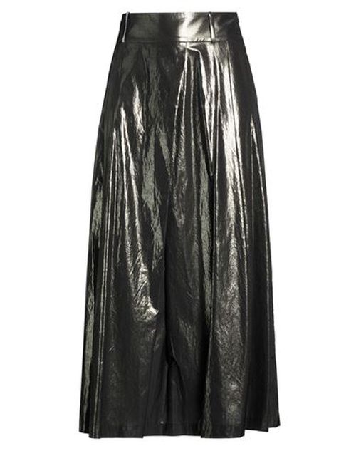 Woman Maxi skirt Gunmetal Size 12 Cotton, Polyester