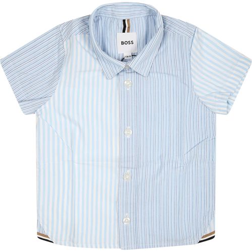 Light Blue Shirt For Baby Boy With Stripes