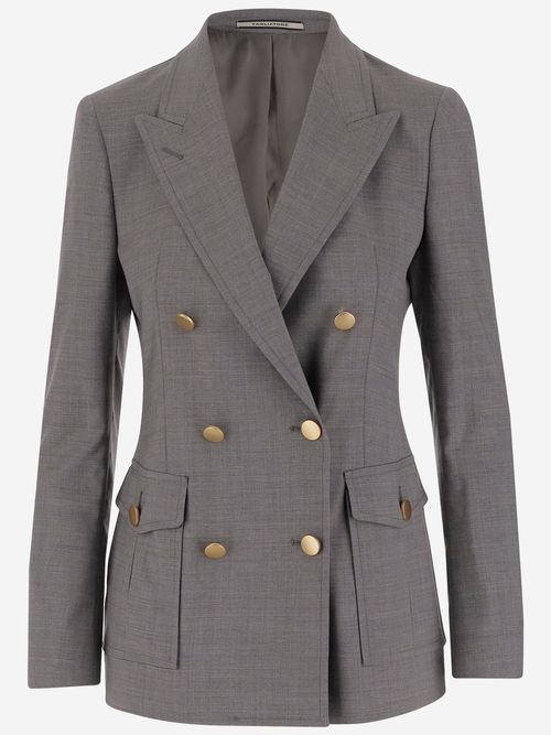 Double-breasted Stretch Wool Jacket