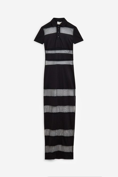Striped Sheer Polo Dress