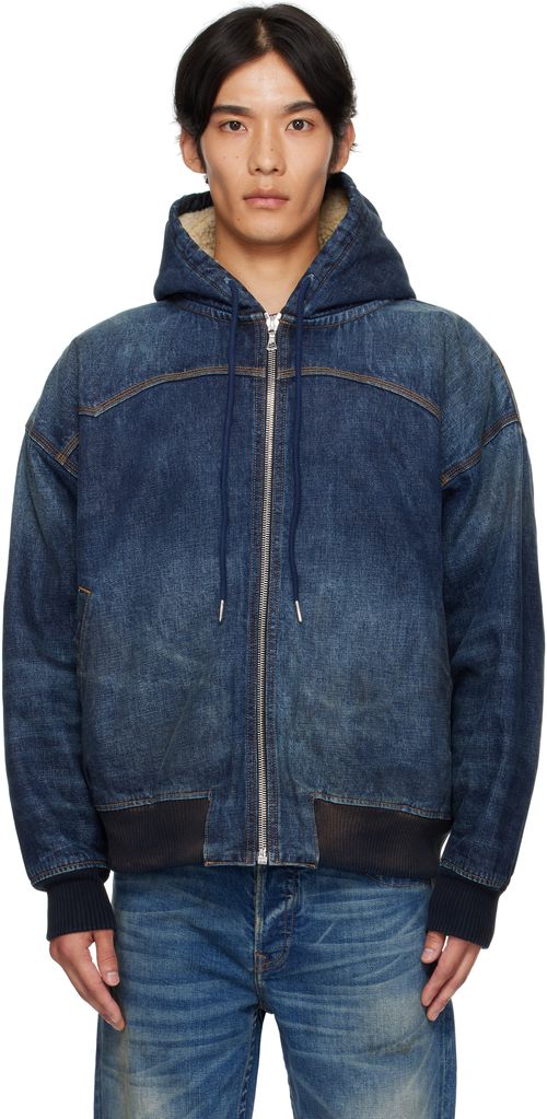 Navy Mike Japanese VTG Double Dip Sherpa Lined Denim Jacket