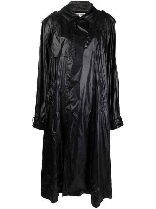 Shoulder-pad oversized trench coat - Black