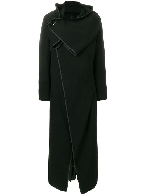 Wrap front coat - Black
