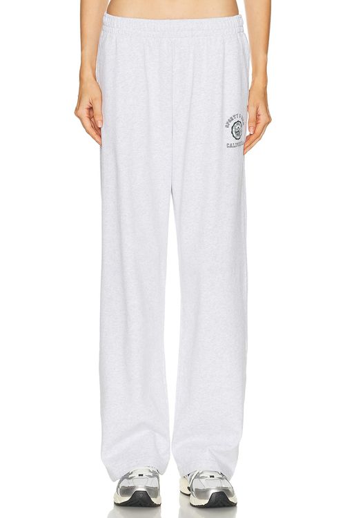 Sporty & Rich California Emblem Wide Sweatpant in Heather Gray - Light Grey. S also in XS, M