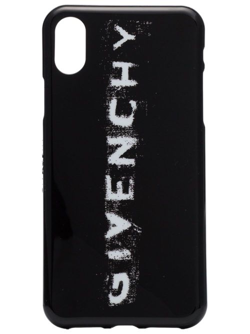 Black and white faded logo print iPhone X phone case